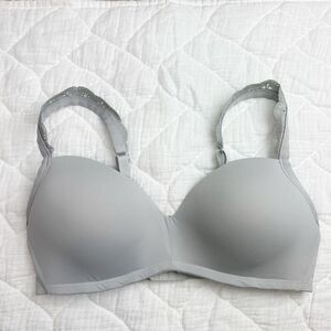 Aerie Women's Wireless T-Shirt Bra 38D Gray Lightly Padded